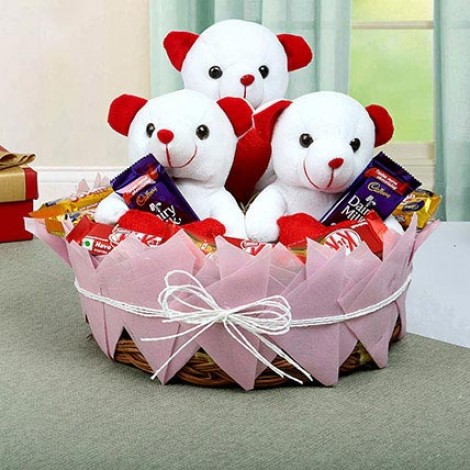 Choco Teddy Basket